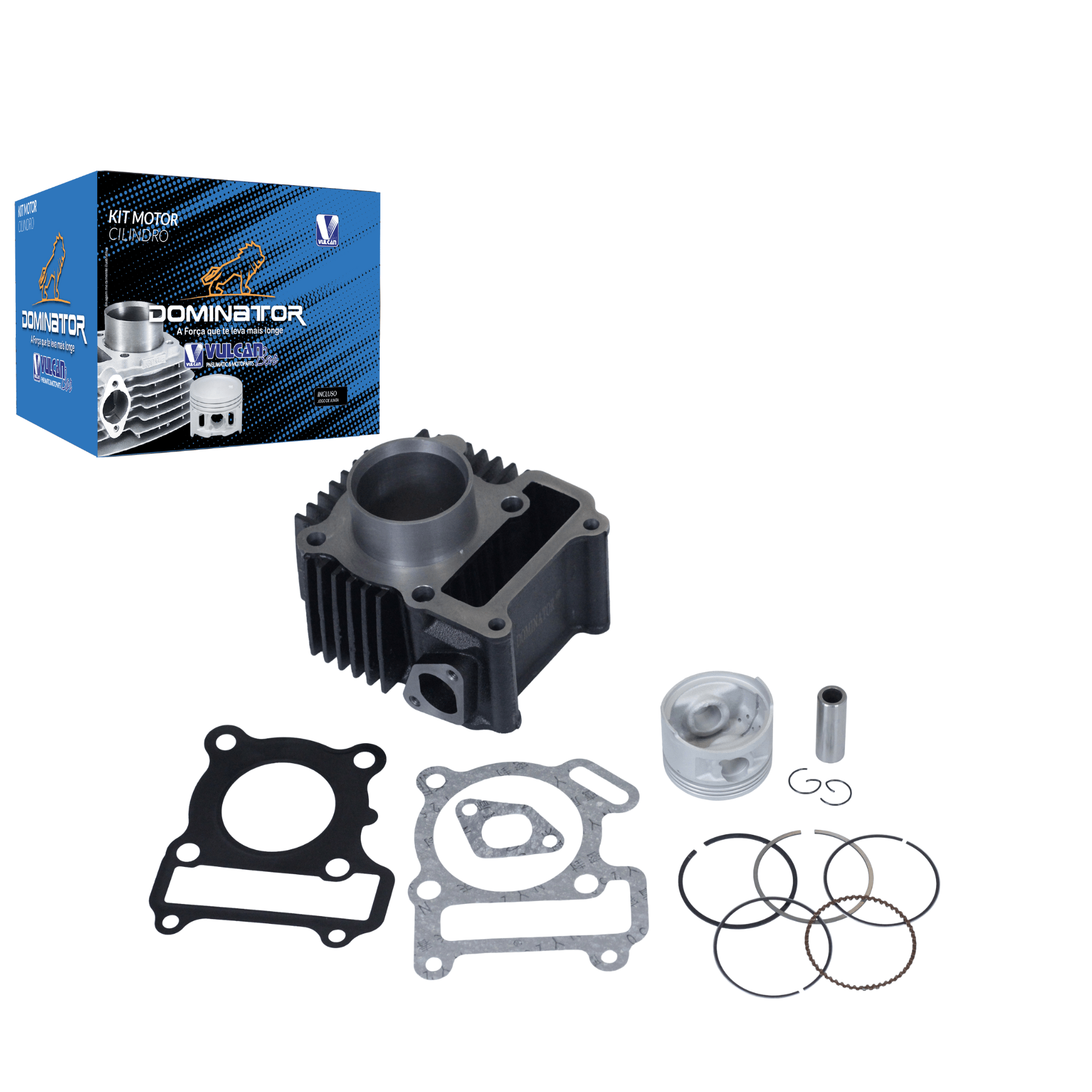 Kit cilindro do motor p/ moto yamaha crypton 105 98/04 (compl. c/ kit "a" de juntas) pino 13mm